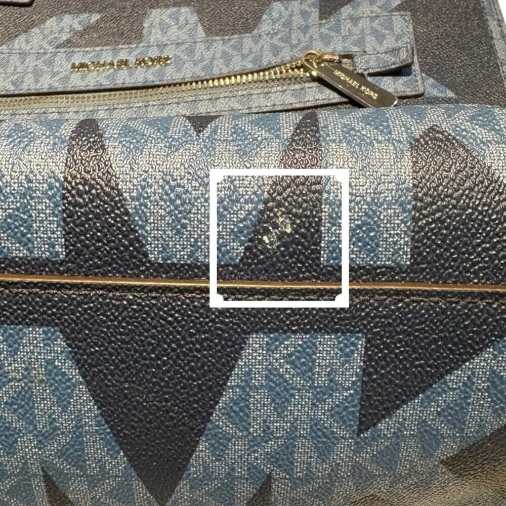 Michael Kors Kenly Large Logo Print Tote Blue (Chambray)